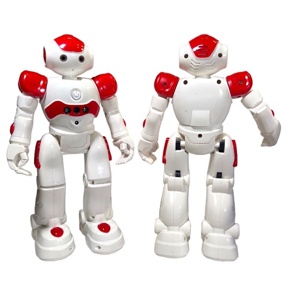 Two SAME WIN Allok Mechanics Motion Sensing & Remote Control Robots Red & White - Picture 9 of 15